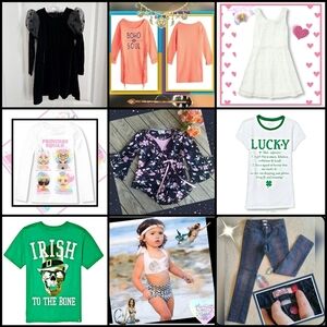 Girls 7/8 Bundle w/ 3 Dresses, 4 Tops, Jeans & Mermaid Swimsuit | NWT/EUC